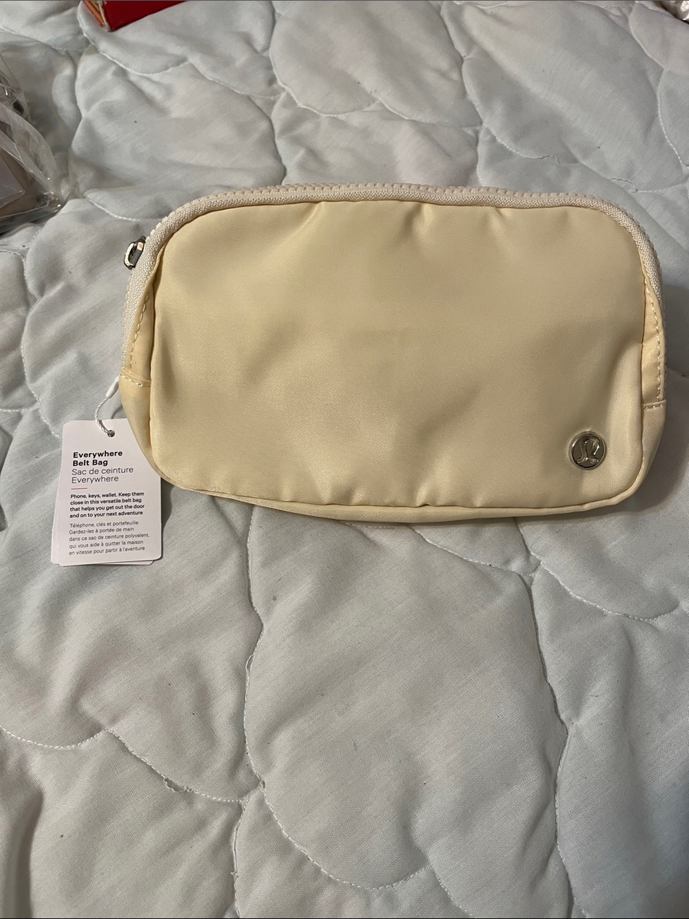 lululemon athletica crossbody cream/tan with monogrammed strap